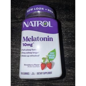 190 Melatonin Gummies 10 Mg Sleep Support, Strawberry-Flavored Adult